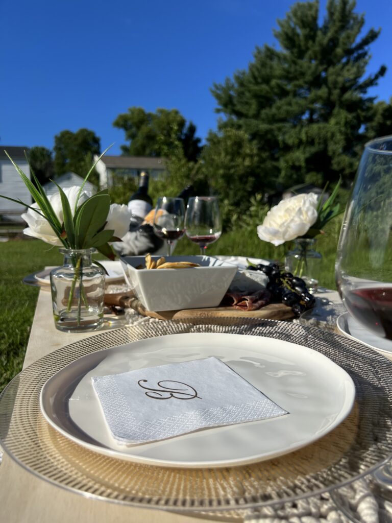 luxury picnic table set up