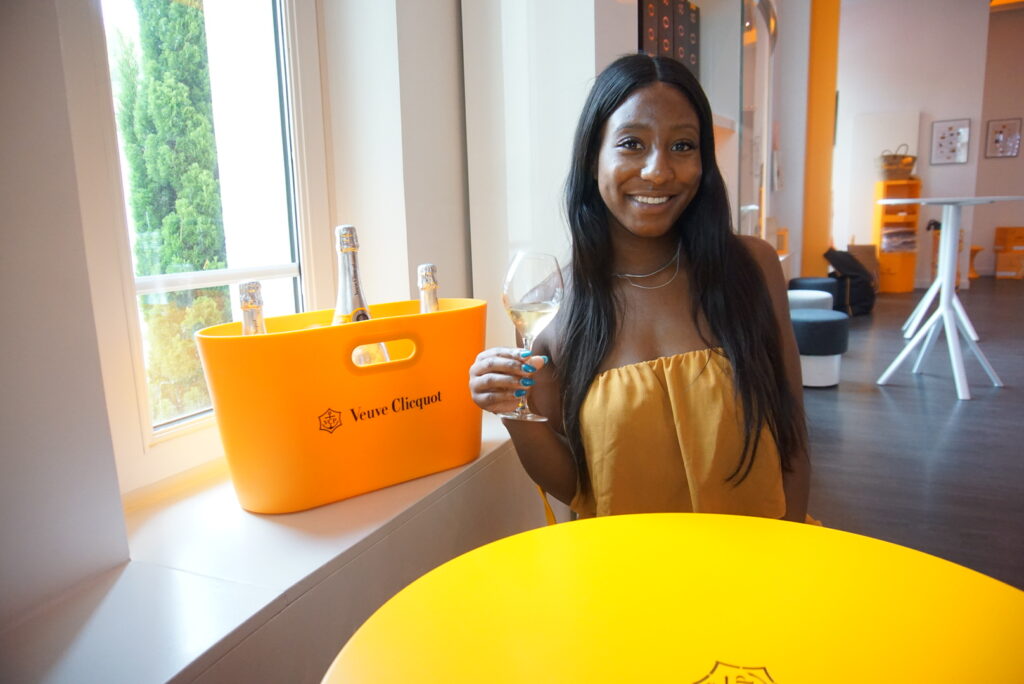 Desiree at Veuve Cliquot Champagne