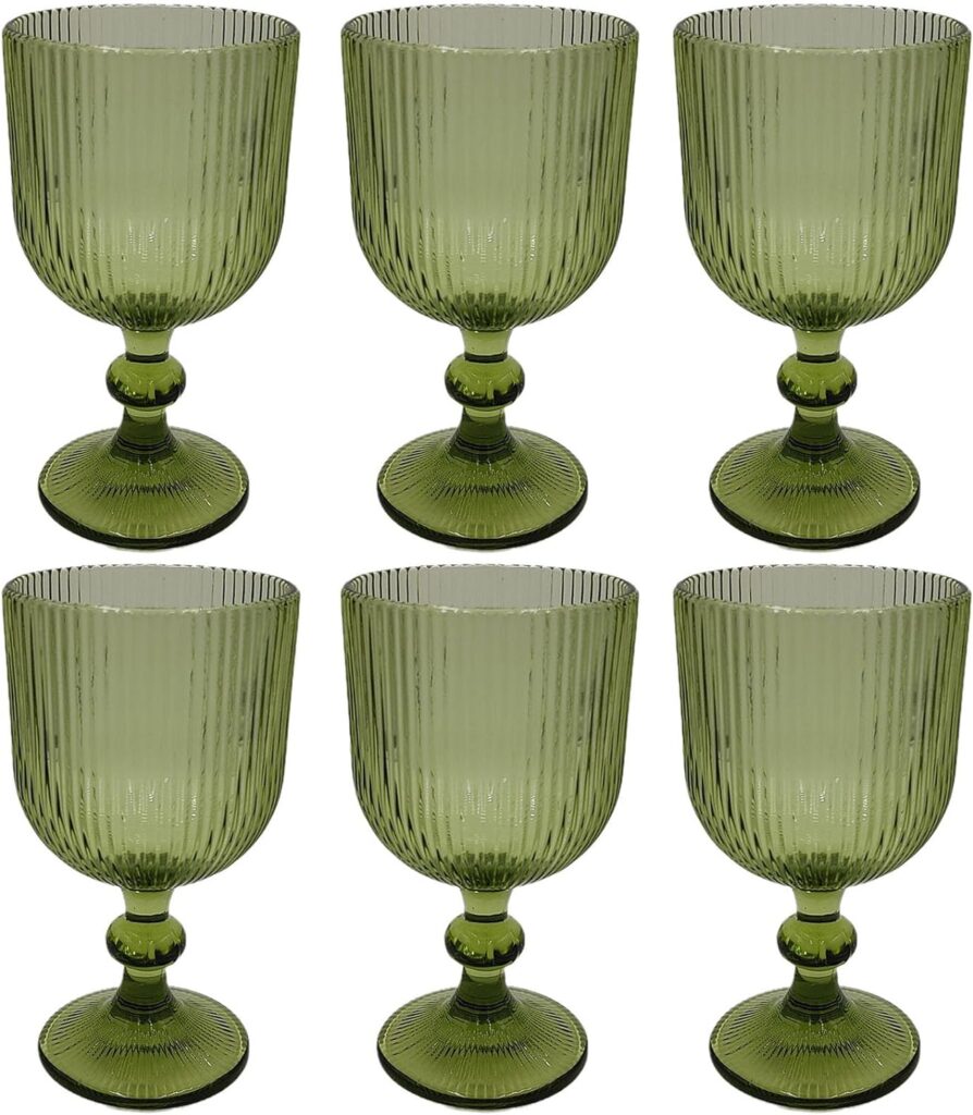 vintage green wine goblets