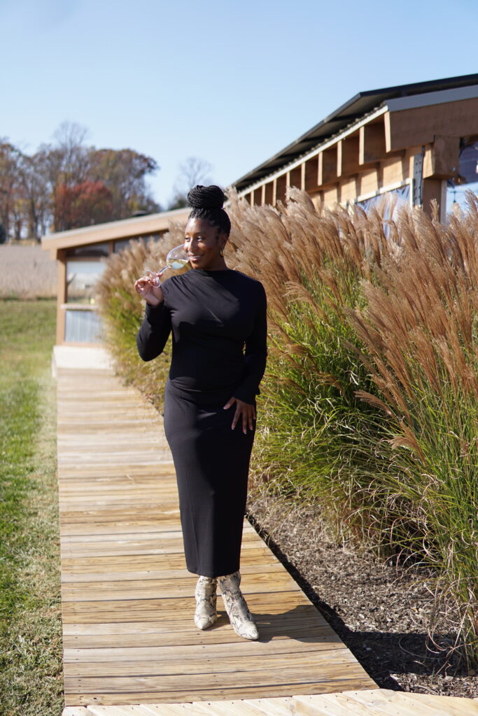 Desiree at Old Westminster Winery Greenhouse - wine goals 2025