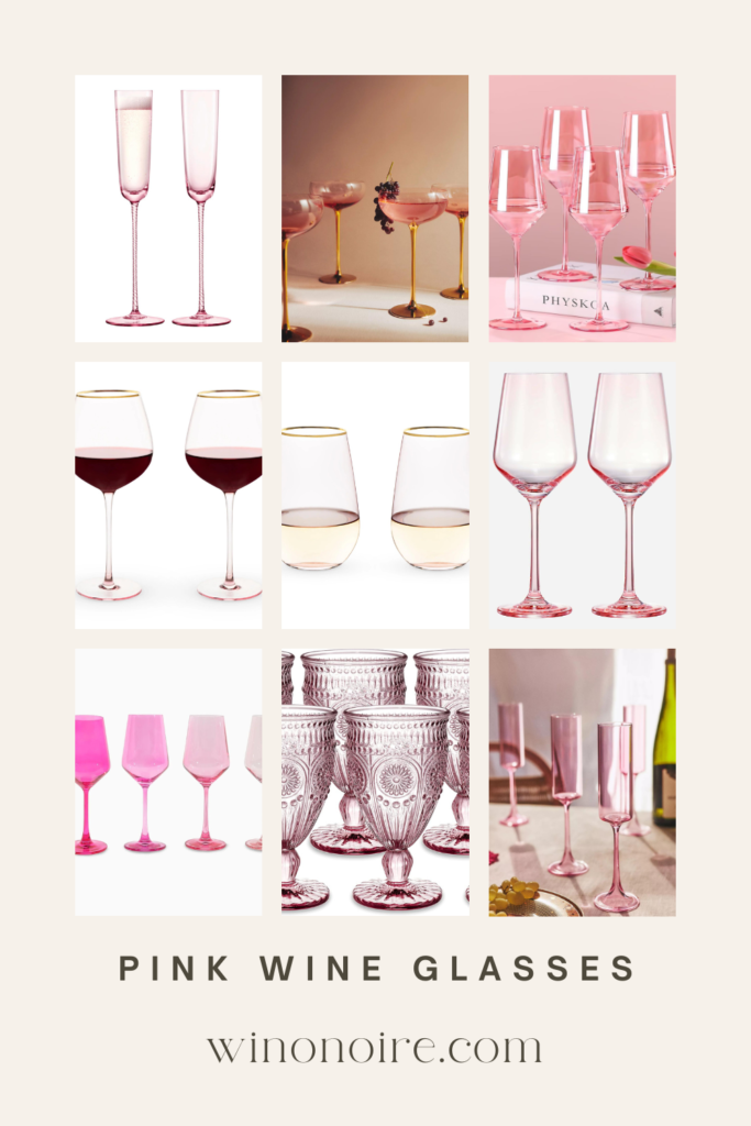 Pink wine glasses pinterest image