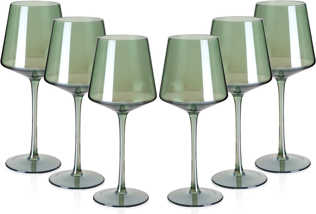 amazon green wine glasses set of 6