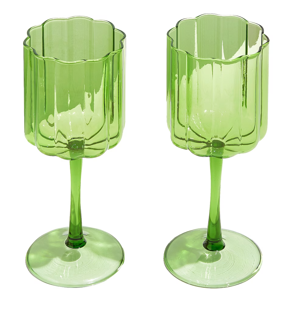 Revolve Green wine glasses