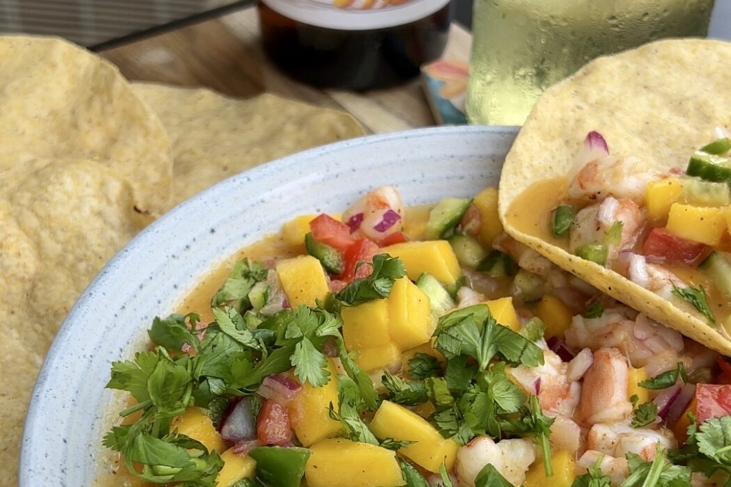 Shrimp Ceviche and White Port and Tonic